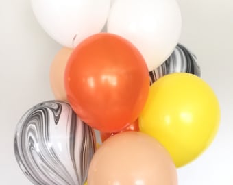 Halloween Balloons | Halloween Party Decor | Candy Corn Balloons | Trick or Treat Decor | Orange and Black Balloons | Boo Balloons