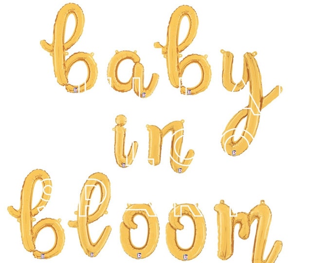 Gold Baby in Bloom Balloons |  | First Birthday Balloons | Custom Balloon Letters | One Balloons