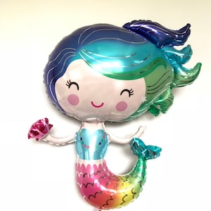 Mermaid Balloons | Mermaid Party Decor | Lets Be Mermaids Birthday Party Decor | Mermaid Birthday Party Decor | Rainbow Balloons | Photo Pro