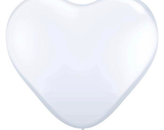 Mini White Heart Balloons | 5” Latex Heart Balloons | Galentines Day Party Decor | White Heart Birthday Balloons | Be Mine Valentine