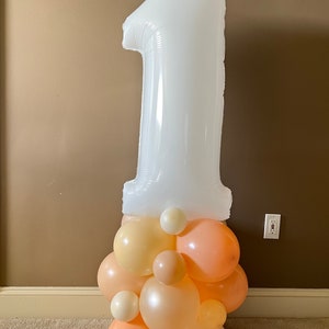 Sweet As A Peach Balloon Tower Kit Peach First Birthday Balloons Sweet to Be One Birthday Party Peach Balloons image 3