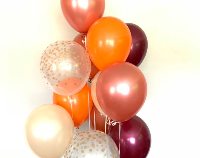 Fall Balloons | Fall Bridal Shower | Fall Baby Shower | Girl Little Pumpkin Baby Shower | Our Little Pumpkin is One Balloons | Rose Gold