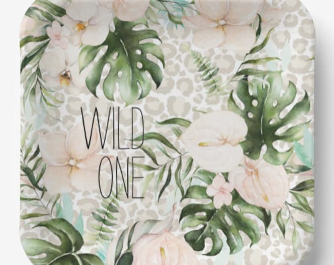 Wild One Square Plates Lunch | Tropical Safari Party | Wild One First Birthday Plate | Tropical Safari First Birthday | Wild One Baby Shower