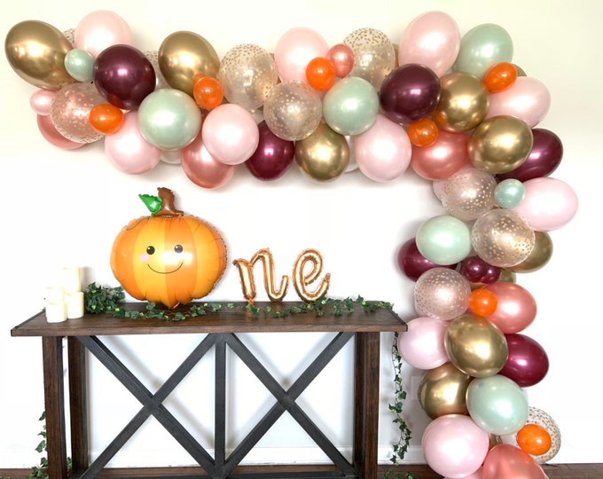 Fall Balloon Garland DIY Kit | Blush and Burgundy Bridal Shower Decor | Fall Baby Shower | Little Pumpkin First Birthday | Fall In Love