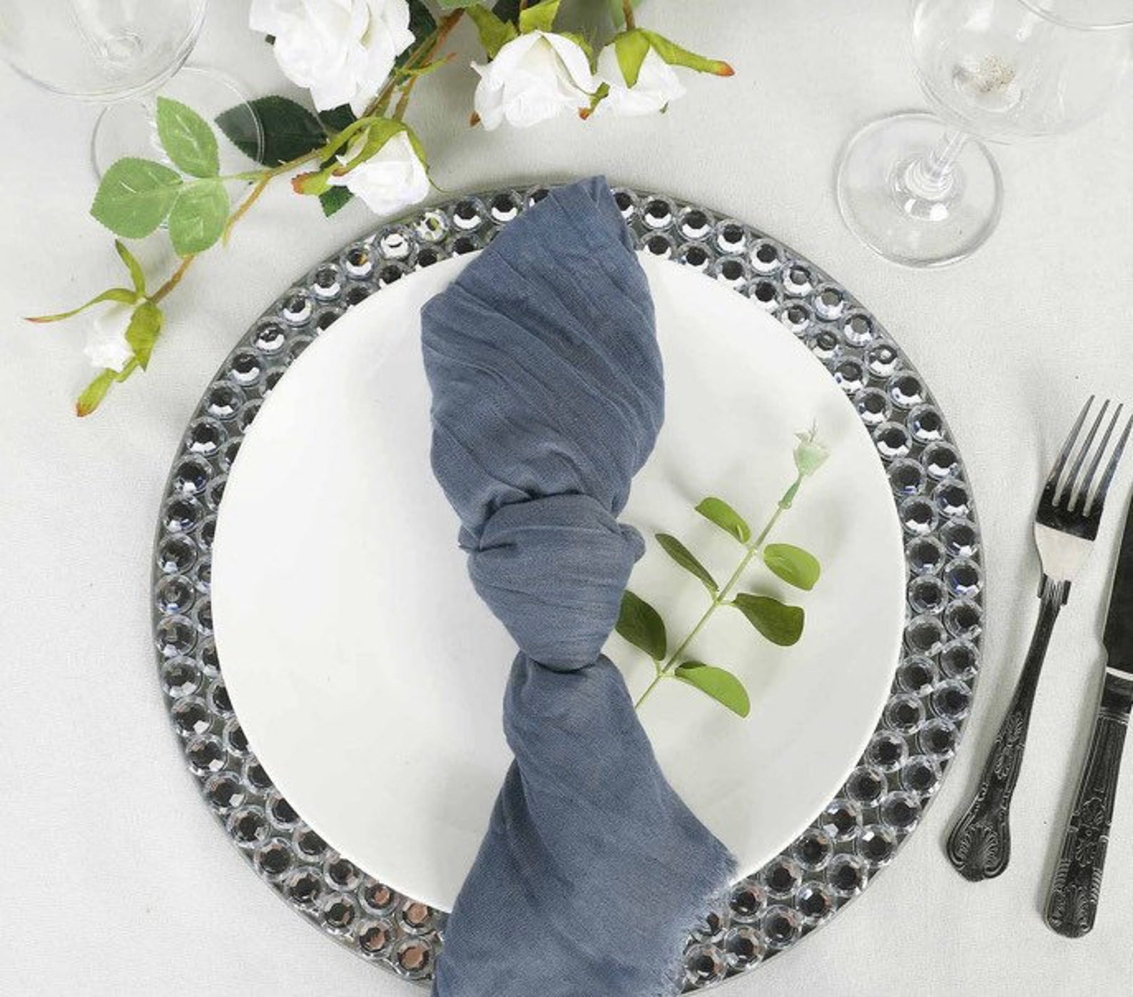 Dusty Blue Gauze Napkins Dusty Blue Cloth Napkins Dusty Etsy