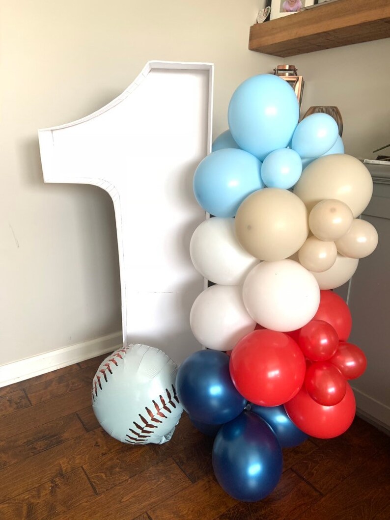 Baseball Balloon Garland Baseball Birthday Party Rookie of the Year first Birthday Baseball Balloon Arch American Birthday Balloons image 3