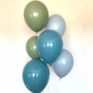 Dusty Blue and Green Balloons | Eucalyptus Balloons | Beach Bridal Shower | Dusty Blue Baby Shower Decor