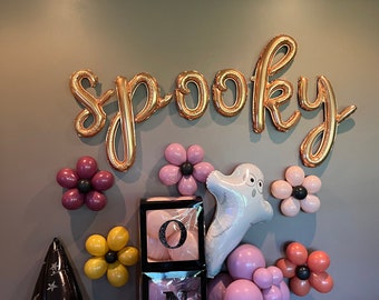 Spooky Balloons | Spooky Halloween Birthday Banner | Boho Birthday Balloons | Vintage Halloween Balloons | Spooky One Balloons