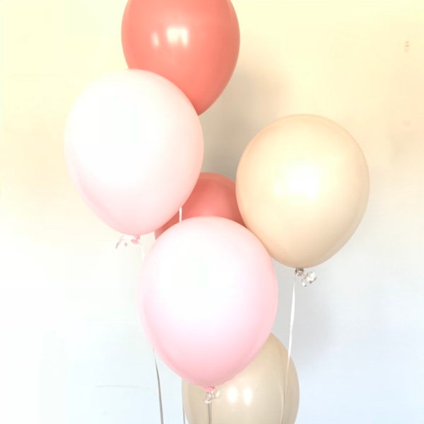 Pink and Rosewood Balloons | Blush Balloons | Blush Bridal Shower | Pale Pink Balloons