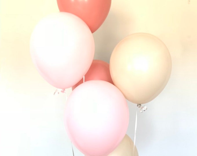 Pink and Rosewood Balloons | Blush Balloons | Blush Bridal Shower | Pale Pink Balloons