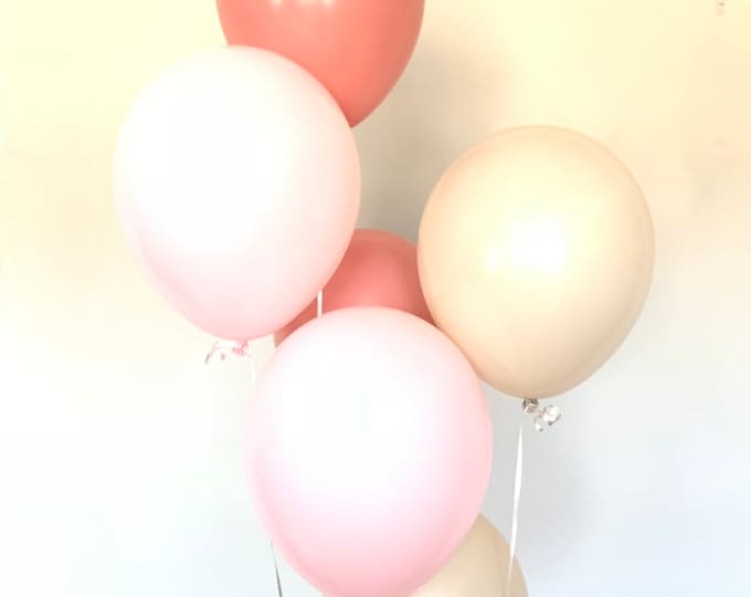 Pink and Rosewood Balloons | Blush Balloons | Blush Bridal Shower | Pale Pink Balloons