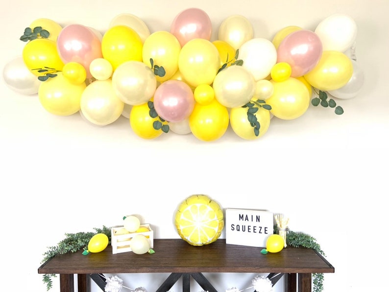 Pink Lemon Balloon Garland She Found Her Main Squeeze Bridal Shower Decor Love is Sweet Baby Shower It's Sweet To Be One First Birthda image 1
