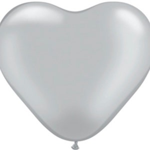 Mini Silver Heart Balloons | 5” Latex Heart Balloons | Galentines Day Party Decor | Silver Heart Birthday Balloons | Be Mine Valentine