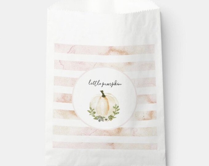 Little Pumpkin Favor Bags | Oh Baby Shower Favors | Blush Little Pumpkin Baby Shower Favors | Gender Reveal Baby Shower Favor Bags