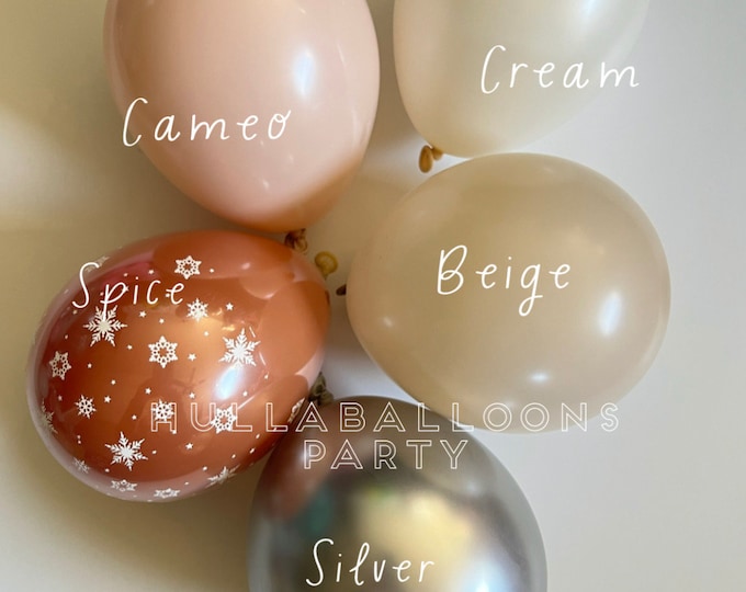 Winter Spice Balloons | Boho Party Decor | Winter ONEderland Birthday | Snowflake Baby Shower | Winter Baby Block Boxes | Custom Garland