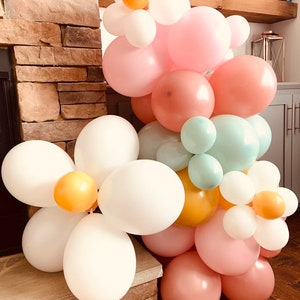 Boho Balloon Garland | Daisy Balloons Boho Rainbow Baby Shower | Boho Bridal Shower | Boho First Birthday Balloons | Two Groovy Birthday