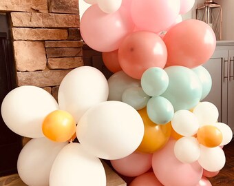 Boho Balloon Garland | Daisy Balloons Boho Rainbow Baby Shower | Boho Bridal Shower | Boho First Birthday Balloons | Two Groovy Birthday