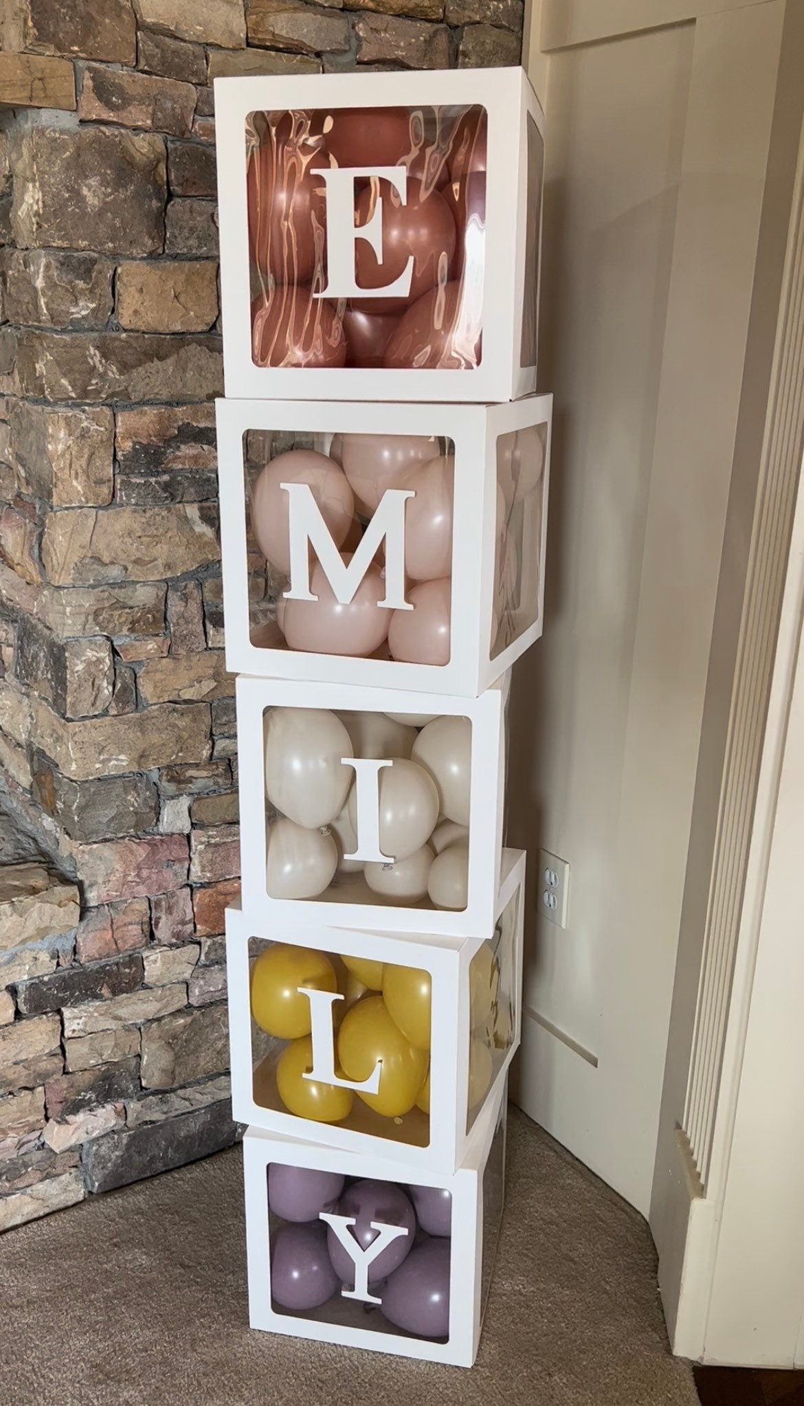 Custom Baby Balloon Boxes PICK YOUR LETTERS Baby Shower Blocks