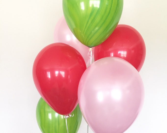 Watermelon Balloons | Watermelon Birthday Balloons | Summer Party Decor | Its Sweet To Be One Balloons