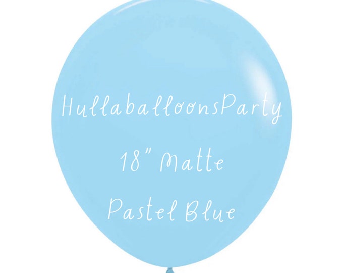 18 inch Matte Blue Balloons | Sempertex Matte Pastel Blue Latex Balloons | Blue Birthday Party Decor | Something Blue Wedding Party Decor