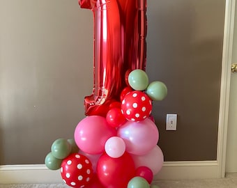 Strawberry Balloon Tower Kit | Berry First Balloons | Berry Sweet to Be One Birthday Party | Berry Sweet Baby Shower | Strawberry Balloons