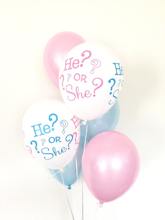 Pink And Blue Balloons Gender Reveal Balloons Gender Etsy