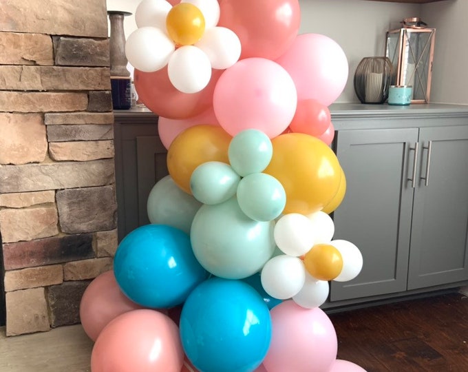 Boho Balloon Garland | Daisy Balloons Boho Rainbow Baby Shower | Boho Bridal Shower | Boho First Birthday Balloons | Two Groovy Birthday