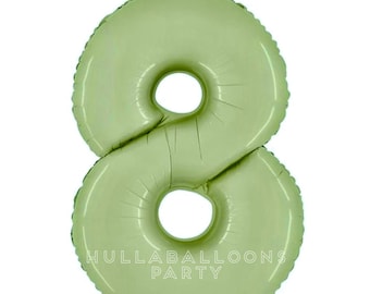 Green Number 8 Balloon | Green Eighth Birthday Balloons | Mylar Number Balloons | Large Foil Balloons | Green Eighth Balloons