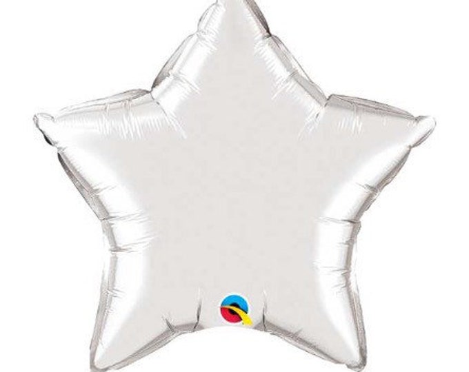 Metallic Silver Star Balloons | Twinkle Little Star Balloons | Birthday Party Decor | Galaxy Birthday Balloons | Silver Star Balloons