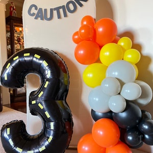 Construction Black Number 3 Balloon Third Birthday Balloons