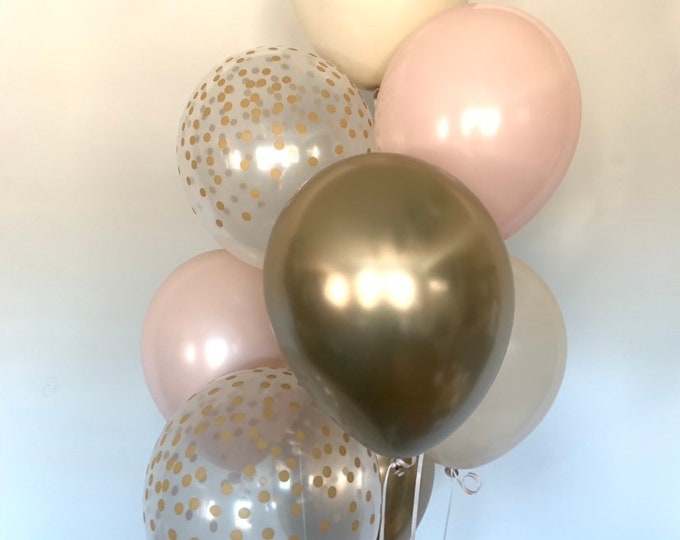 Blush and Gold Balloons | Blush Wedding Decor | Muted Balloons | Cameo Balloons | Natural Bridal Shower Decor