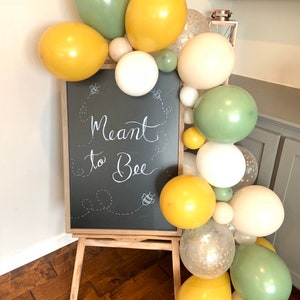 Eucalyptus and White Sand Balloon Garland | White And Eucalyptus Bridal Shower Decor | Honeybee Baby Shower | Meant To Bee | Sage and Citrus