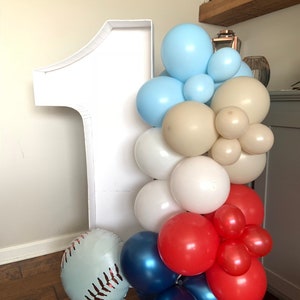 Baseball Balloon Garland Baseball Birthday Party Rookie of the Year first Birthday Baseball Balloon Arch American Birthday Balloons image 6