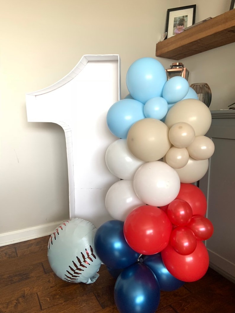 Baseball Balloon Garland Baseball Birthday Party Rookie of the Year first Birthday Baseball Balloon Arch American Birthday Balloons image 6