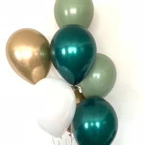 Green and White Balloons | Light Green Wedding Decor | Green and Gold Balloons | Eucalyptus Balloons | Dark Sage Green Bridal Shower Decor