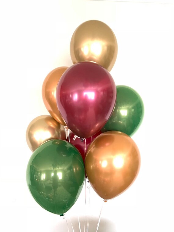 Palloncini verdi e dorati Balloon Bouquet Bundle / Idee per feste di Natale  / Autunno Inverno Autunno Primavera Matrimonio Doccia Nuziale -  Italia