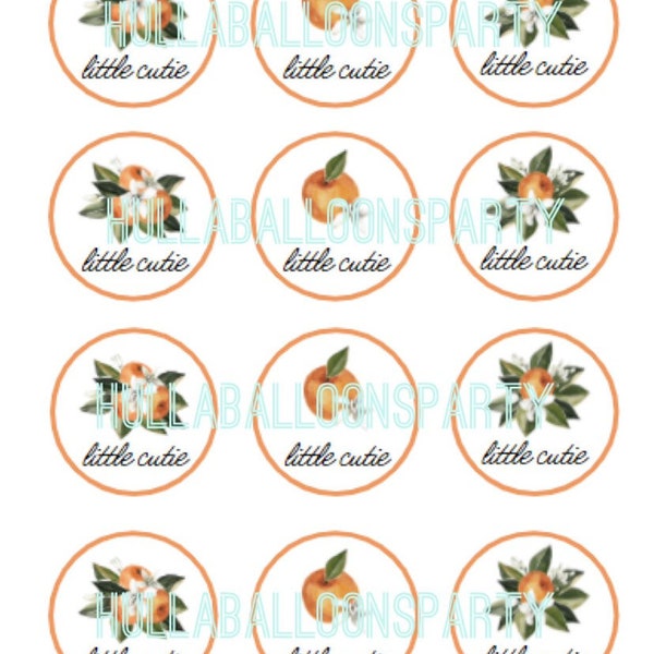 Little Cutie Cupcake Toppers Digital Download | A Little Cutie Is On The Way Baby Shower Decor | It's Sweet To Be One First Birthday