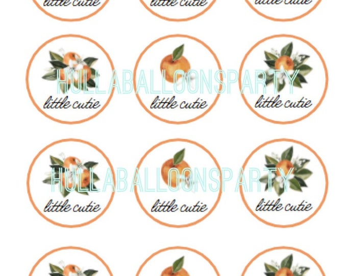 Little Cutie Cupcake Toppers Digital Download | A Little Cutie Is On The Way Baby Shower Decor | It's Sweet To Be One First Birthday