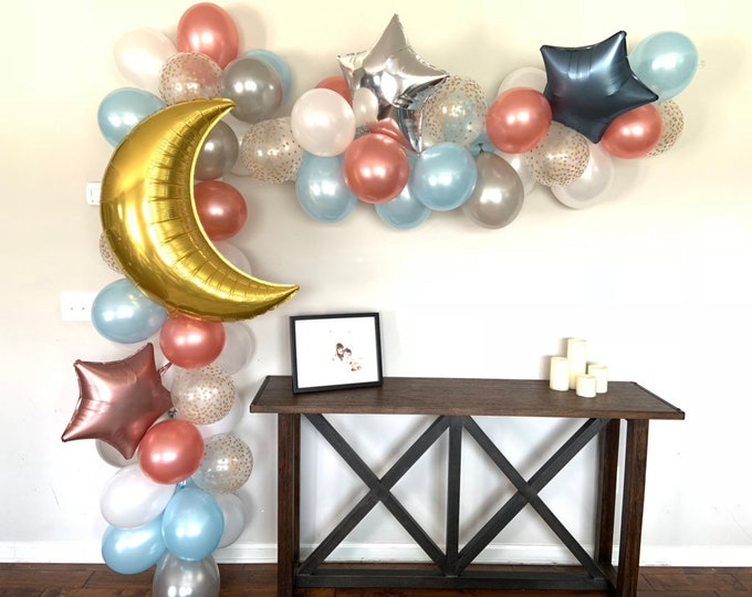 Twinkle Little Star Balloons | Twinkle Little Star Baby Shower Decor | Moon and Star Balloons | Gender Reveal Balloons | Gender Reveal Party