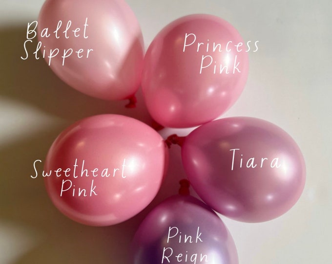 Pink Princess Balloons | Create Your Own Garland Double Layered Custom Balloons | Princess Birthday Party Decor | Pink Blush Baby Shower