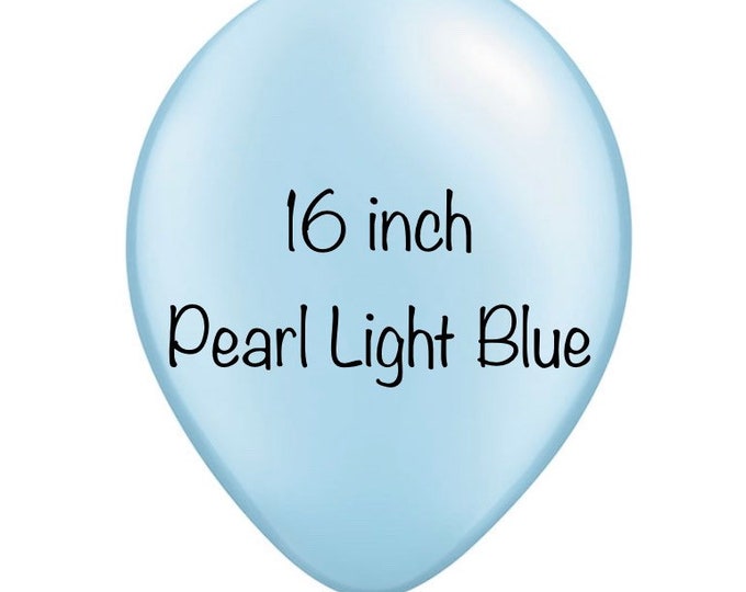 16 inch Light Blue Balloons | Blue Latex Balloons | Light Blue Birthday Party Decor | Something Blue Bridal Shower Decor