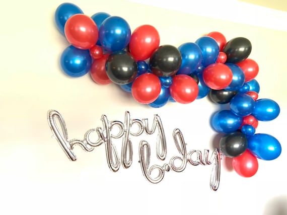 Ballongirlande Bogen Kit – Rot, Gelb, Blau, Schwarz Für Superhelden-, Roboter- & Videospiel-Partys