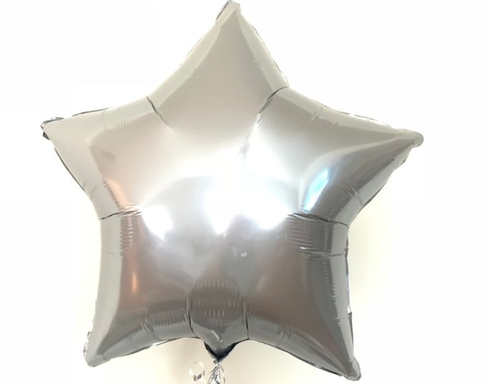 Twinkle Little Star Balloons | Chrome Silver Star Balloon | Birthday Party Decor | Galaxy Birthday Balloons | Silver Star Balloons