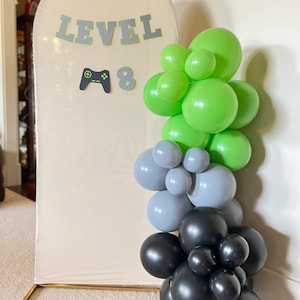 Gamer Balloon Garland Kit DIY | Gamer Birthday Balloons | Green and Black Birthday Party Decor | Next Level Unlocked