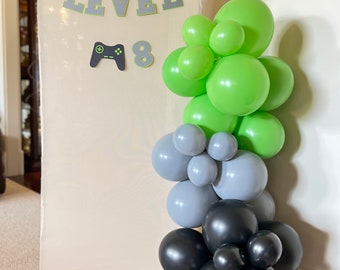 Gamer Balloon Garland Kit DIY | Gamer Birthday Balloons | Green and Black Birthday Party Decor | Next Level Unlocked
