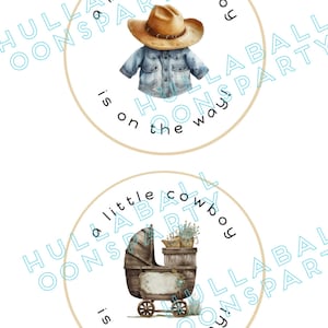 Un piccolo cowboy è in arrivo Toppers per torte di pannolini Download DIGITALE / Baby Shower per piccoli cowboy / Stampabili per piccoli cowboy / Baby Western
