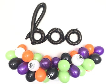 Halloween Balloons | Halloween Party Decor | Halloween Balloon Garland | Halloween Garland | Orange and Black Balloons | Boo Balloons