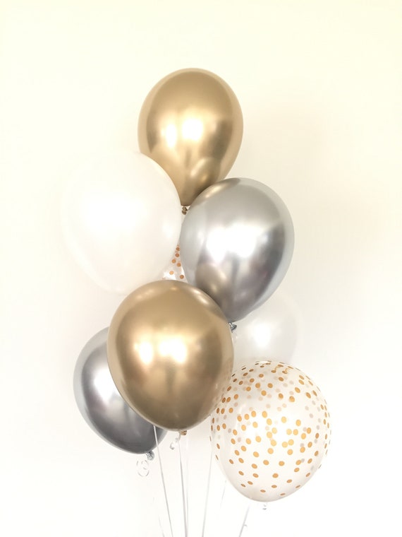 zitten Verkleuren Frons Zilveren en gouden ballonnen Gouden en zilveren ballonnen - Etsy België