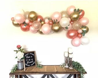Pink Blush and Rose Gold Balloon Garland Kit | Blush Bridal Shower Decor | Blush Baby Shower | Blushing Bride To Be