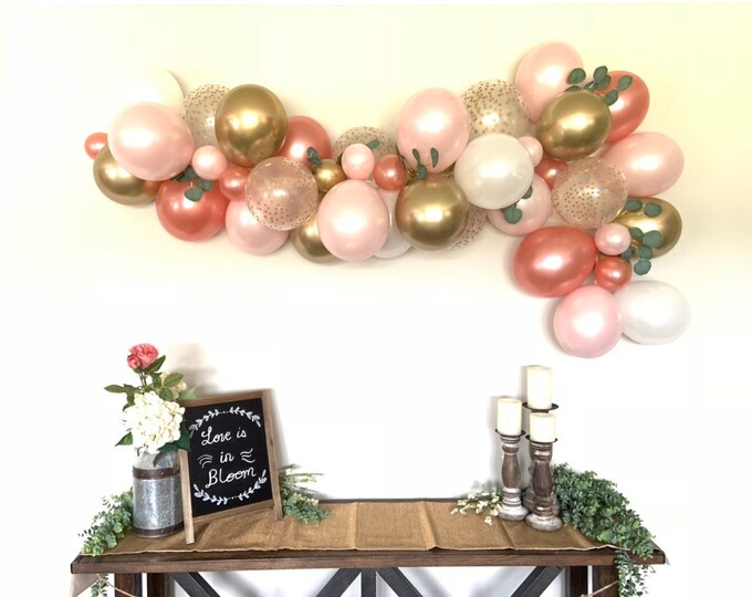 Pink Blush and Rose Gold Balloon Garland Kit | Blush Bridal Shower Decor | Blush Baby Shower | Blushing Bride To Be